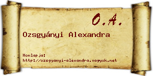 Ozsgyányi Alexandra névjegykártya